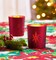 Cosmo Round Tealight Holder Red Glass Candle Holder for Christmas 3x3x3.5 Inches Wipe with Damp Cloth